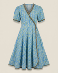 Cotton Floral Wrap Dress