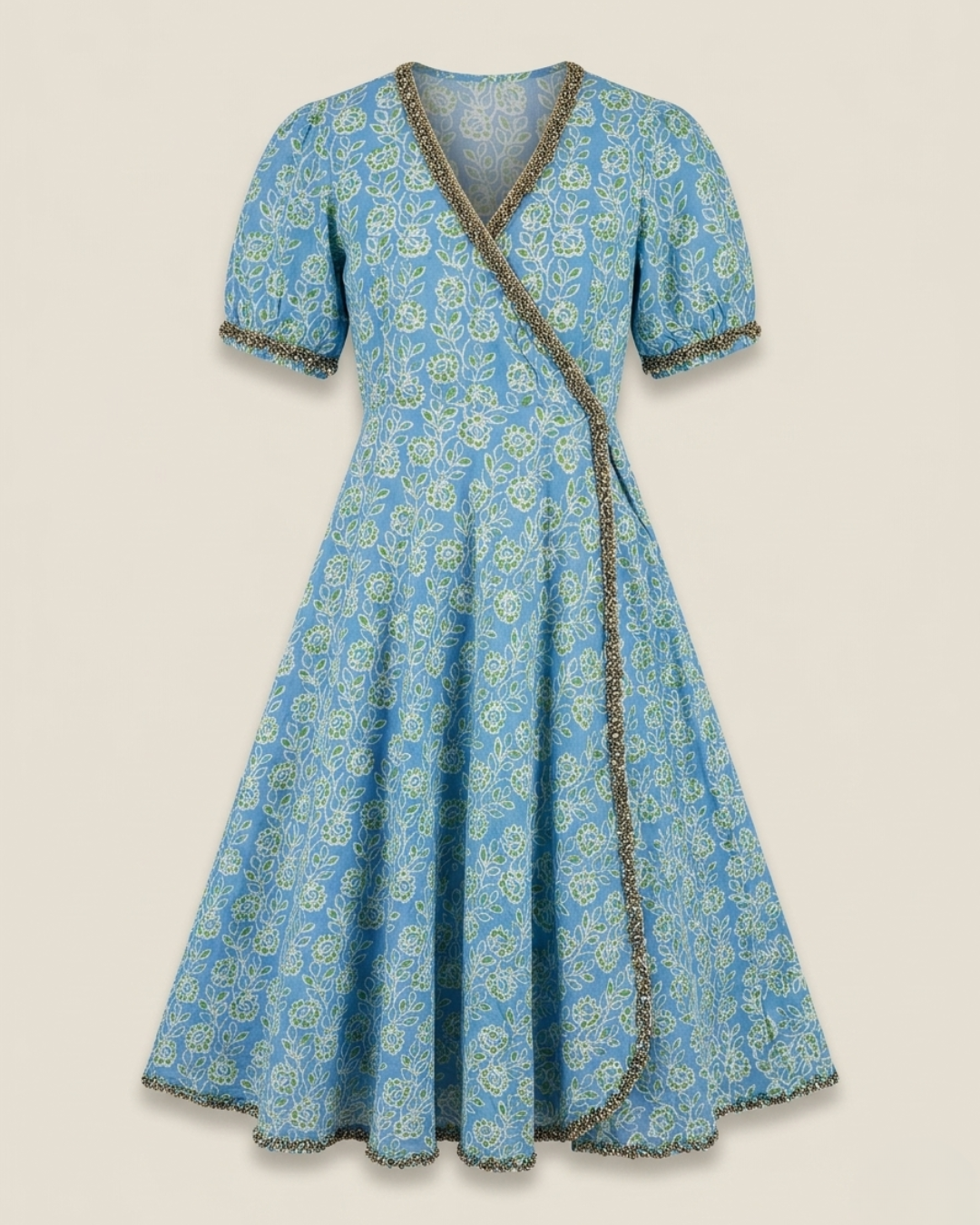 Cotton Floral Wrap Dress