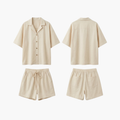 The Brahmi Studio Solid Resort Collar Co-ord Set