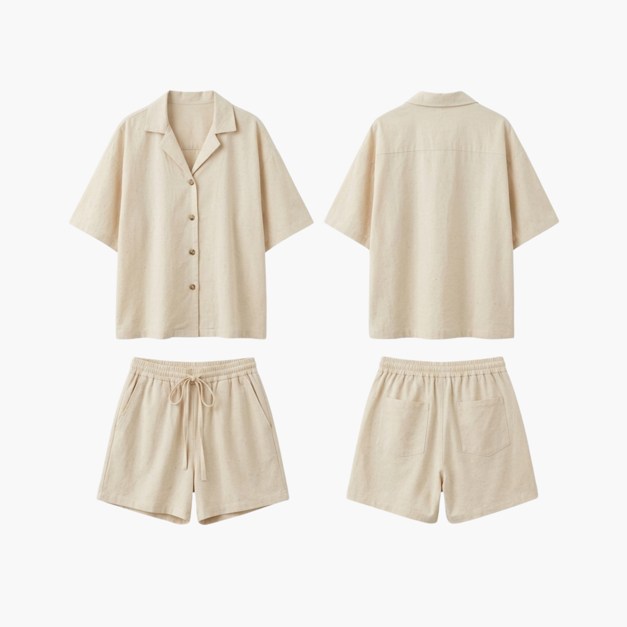 The Brahmi Studio Solid Resort Collar Co-ord Set