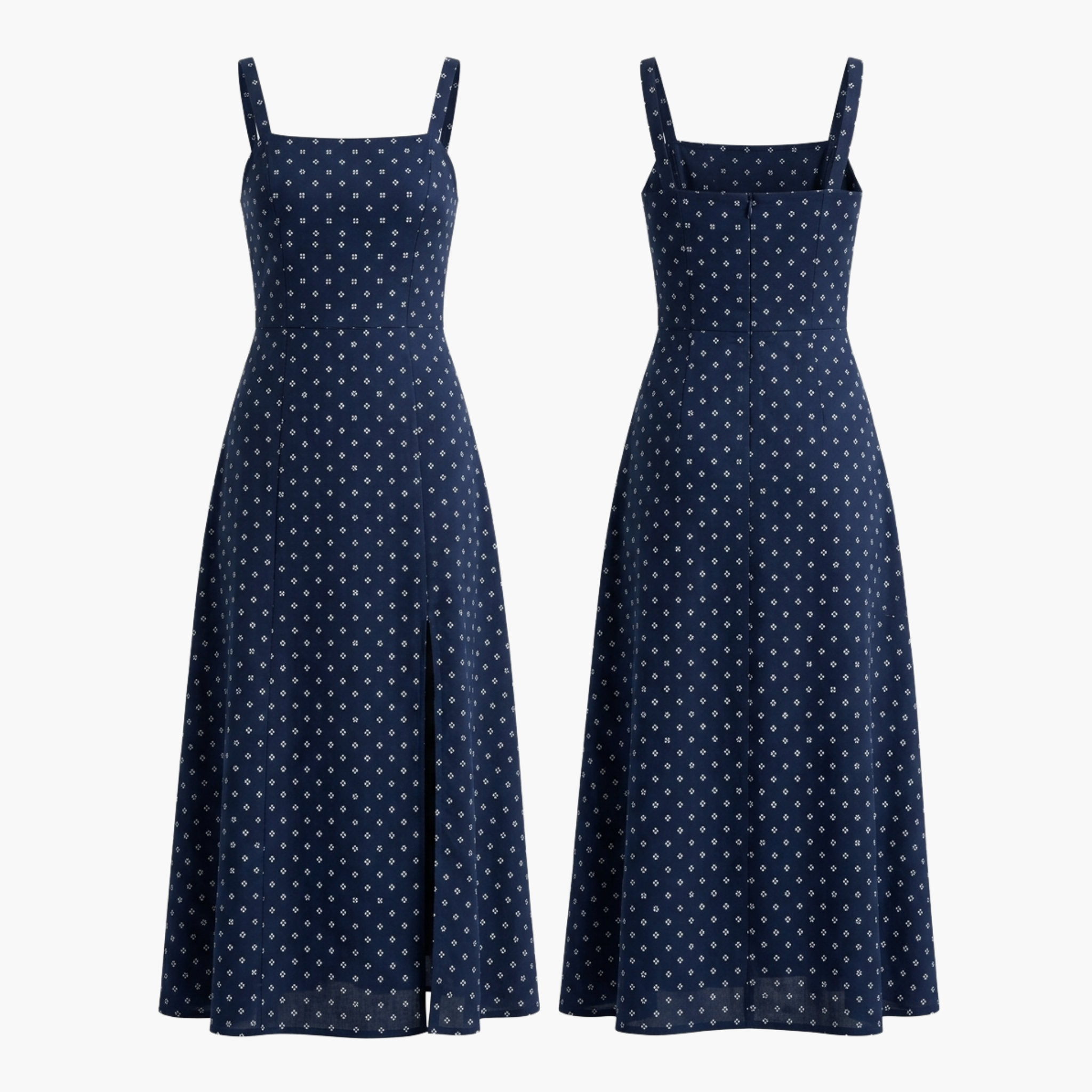 The Brahmi Studio Cotton Printed Maxi Dress (Navy)