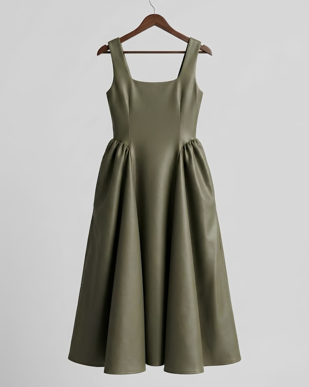 The Brahmi Studio Olive Princess Line Maxi Dress