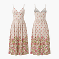 The Brahmi Studio Floral Border Print Cotton Midi Dress