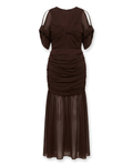 The Brahmi Studio – Verona Draped Evening Gown | Plum Brown