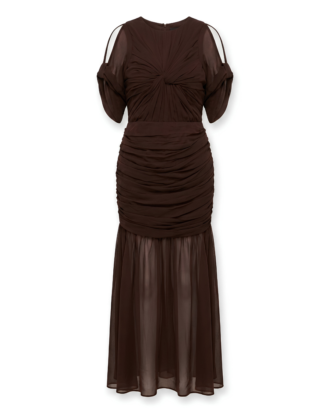 The Brahmi Studio – Verona Draped Evening Gown | Plum Brown