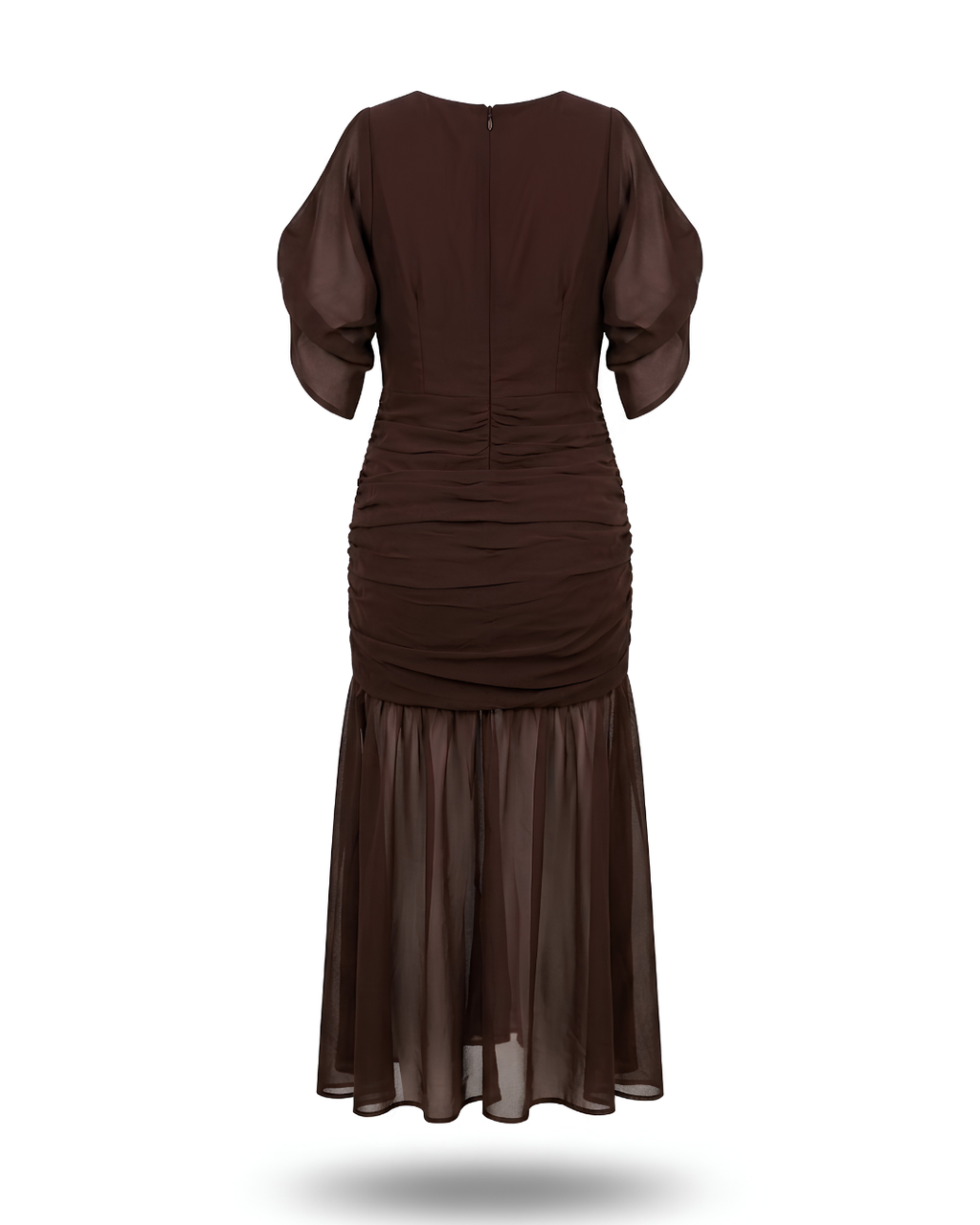 The Brahmi Studio – Verona Draped Evening Gown | Plum Brown