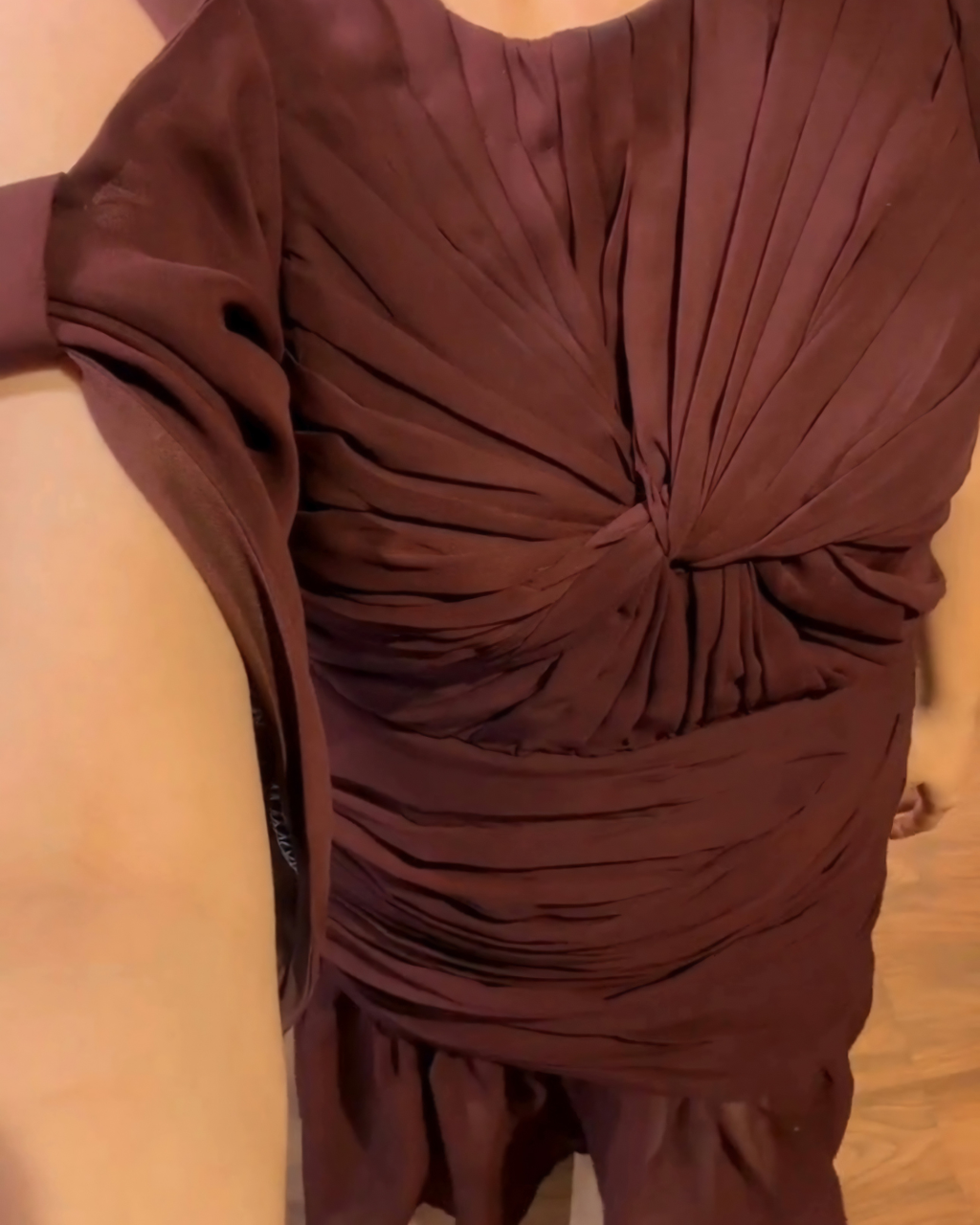 The Brahmi Studio – Verona Draped Evening Gown | Plum Brown