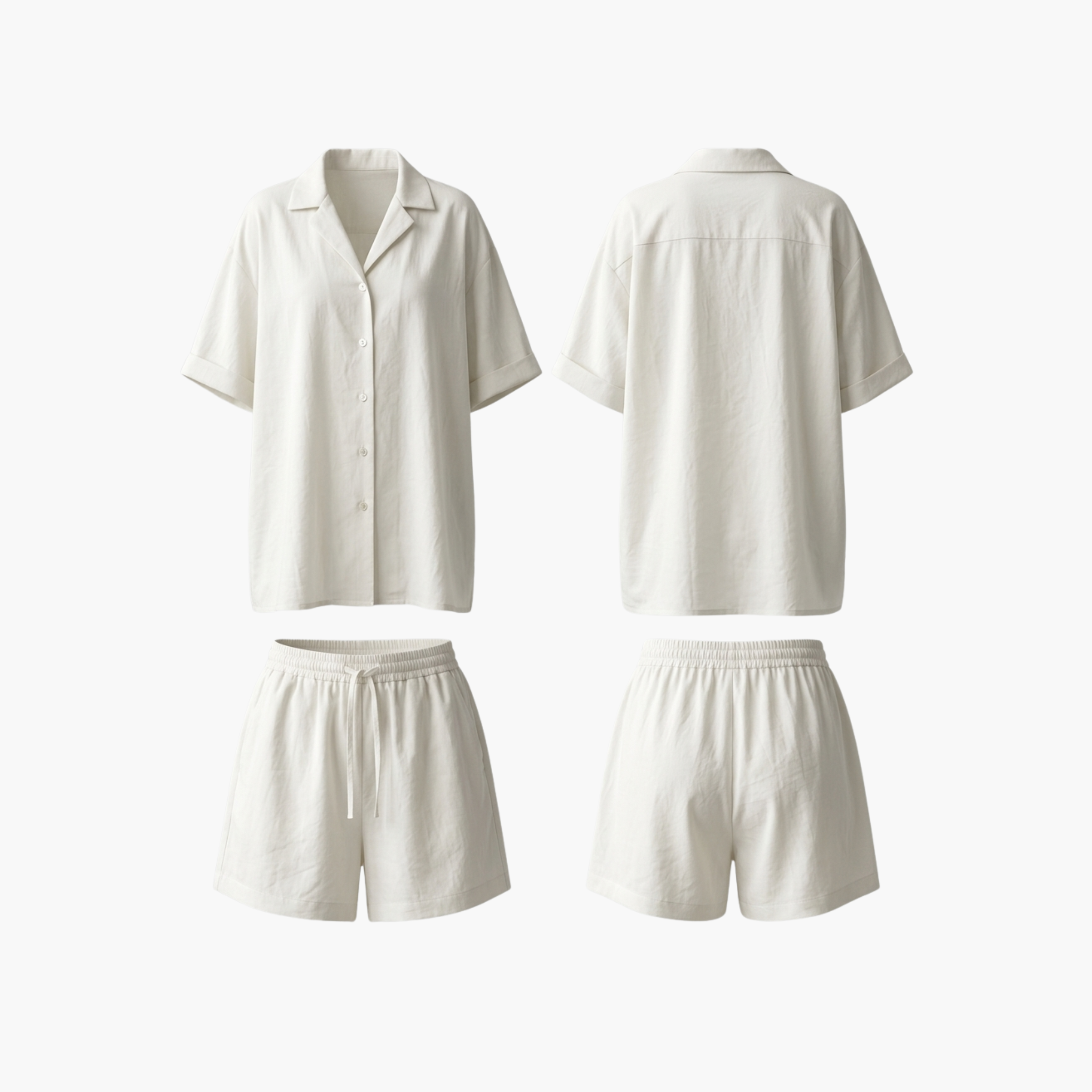 The Brahmi Studio Solid Resort Collar Co-ord Set