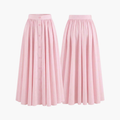 The Brahmi Studio Baby Pink Button-Front Midi Skirt