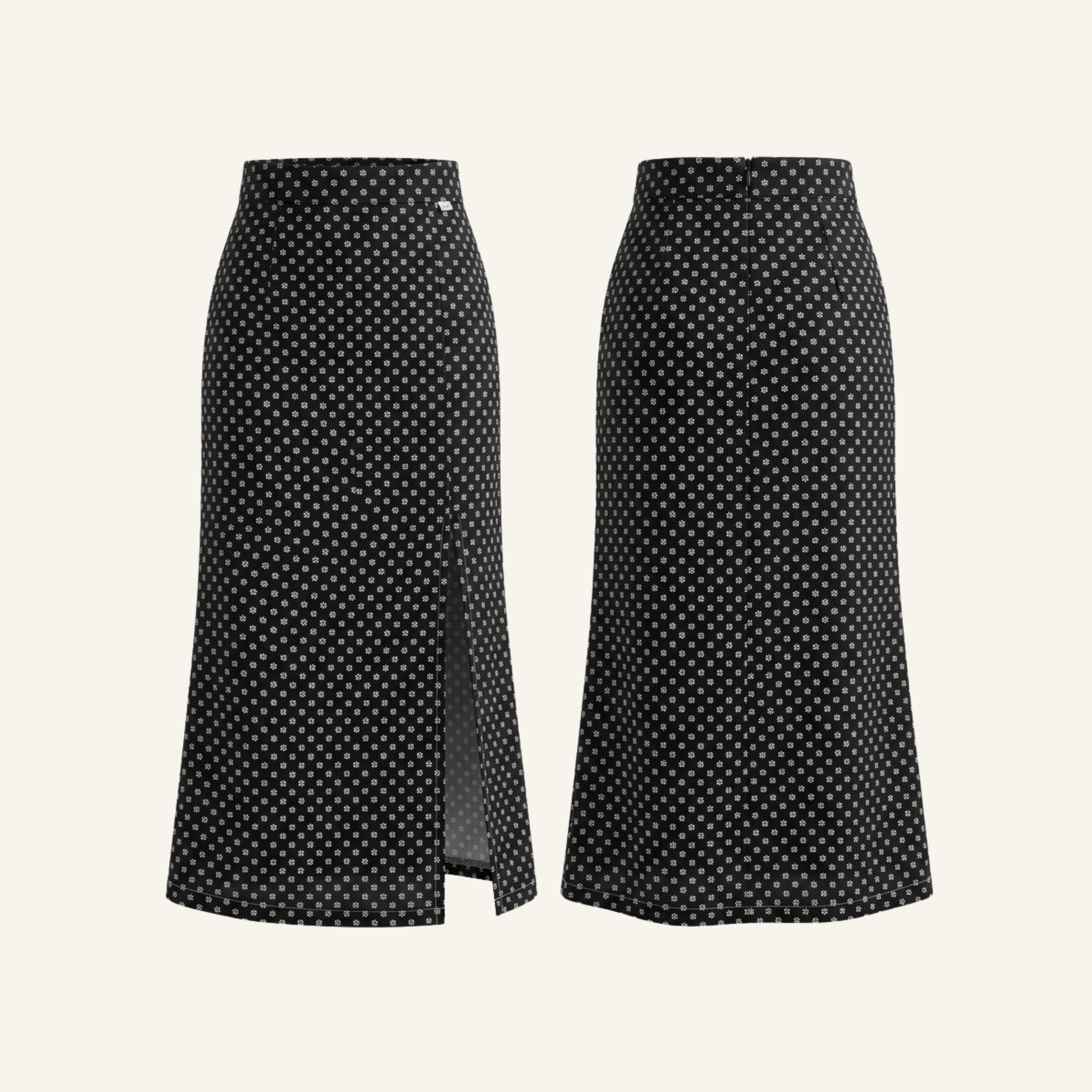 The Brahmi Studio Floral Cotton Midi Skirt