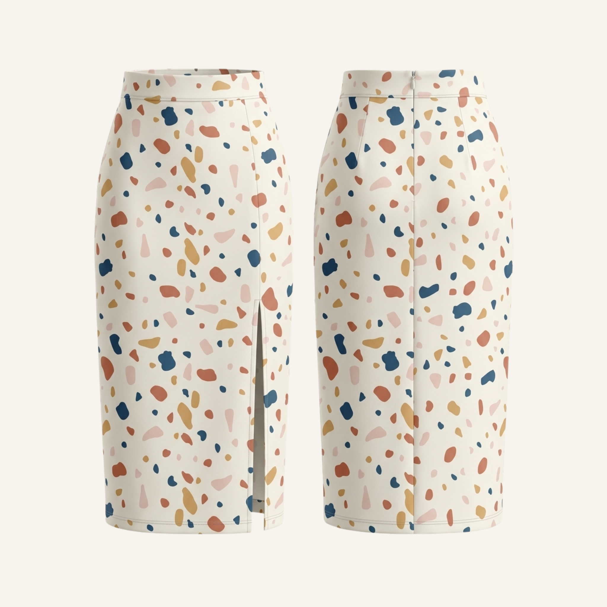 The Brahmi Studio Printed Cotton Midi Skirt
