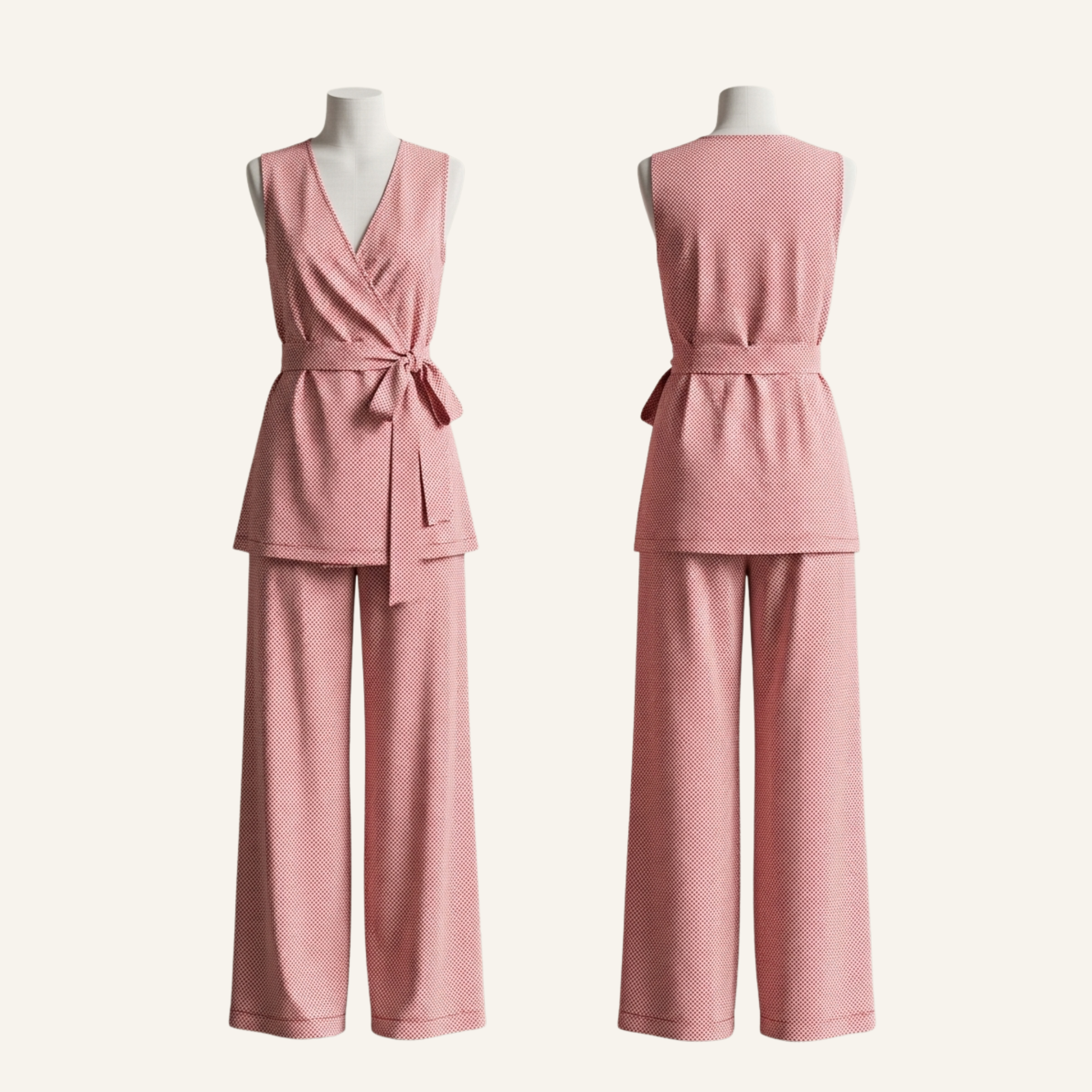 Dusty Rose Dotted Print Cotton Co-ord Set